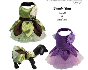 Petals Dog Tutu, Dog Clothes Pattern -SMALL & MEDIUM- Sewing Pattern,  PDF, Dog Clothes, Dog Dress, Pet Clothes