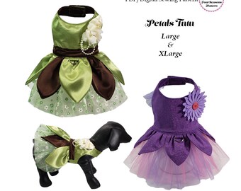 Petals Dog Tutu, Dog Clothes Pattern -LARGE & XLARGE- Sewing Pattern,  PDF, Dog Clothes, Dog Dress, Pet Clothes