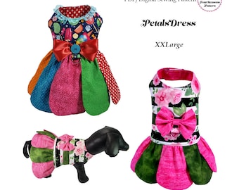 Petals Dog Dress, Dog Clothes Pattern -XXLARGE- Sewing Pattern,  PDF, Dog Clothes, Dog Dress, Pet Clothes