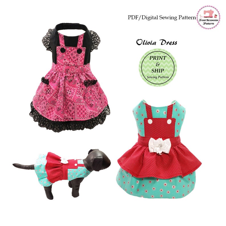 PRINTED Olivia Dog Dress Sewing Pattern PDF Dog Clothes Etsy