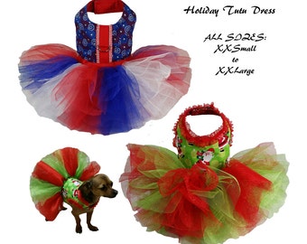 Holiday Tutu Dress Pattern -ALL SIZES xxsmall to xxlarge- Dog Tutu Sewing Pattern PDF, Dog Clothes Sewing Pattern, Dog Harness Pattern