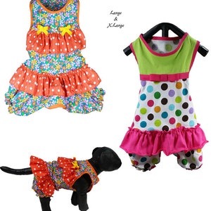 Ruffles Dog Romper Pattern -LARGE-XLARGE- Onesie Dog Sewing Pattern PDF, Dog Clothes Pattern, Dog Harness, Pet Clothes Tutorial