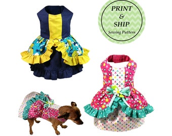 PRINTED Adela Dog Dress, Sewing Pattern PDF, Dog Clothes Pattern, Dog Harness, Pet Clothes