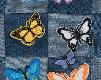 Butterflies of all sizes and colors iron on patches