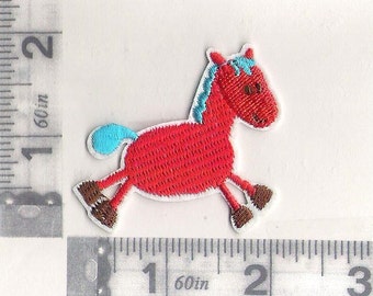 Galloping pony iron on patch - 2 colors