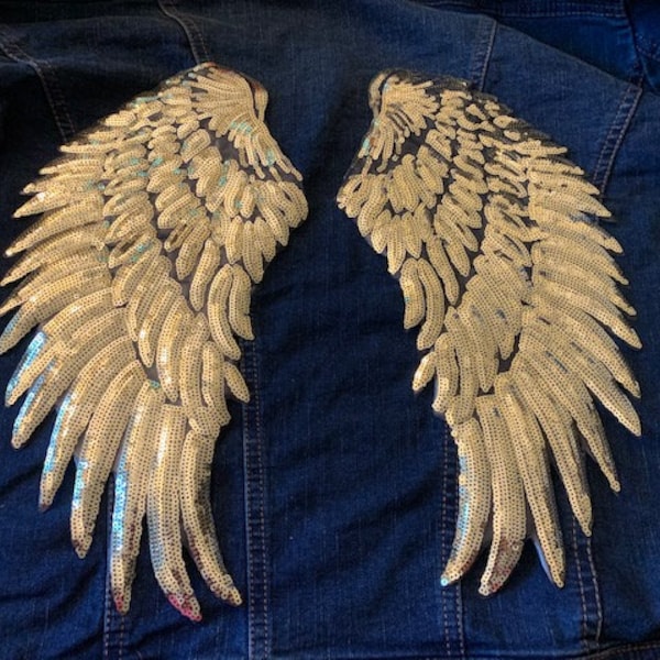 Angel Wings - large for jacket back-iron on