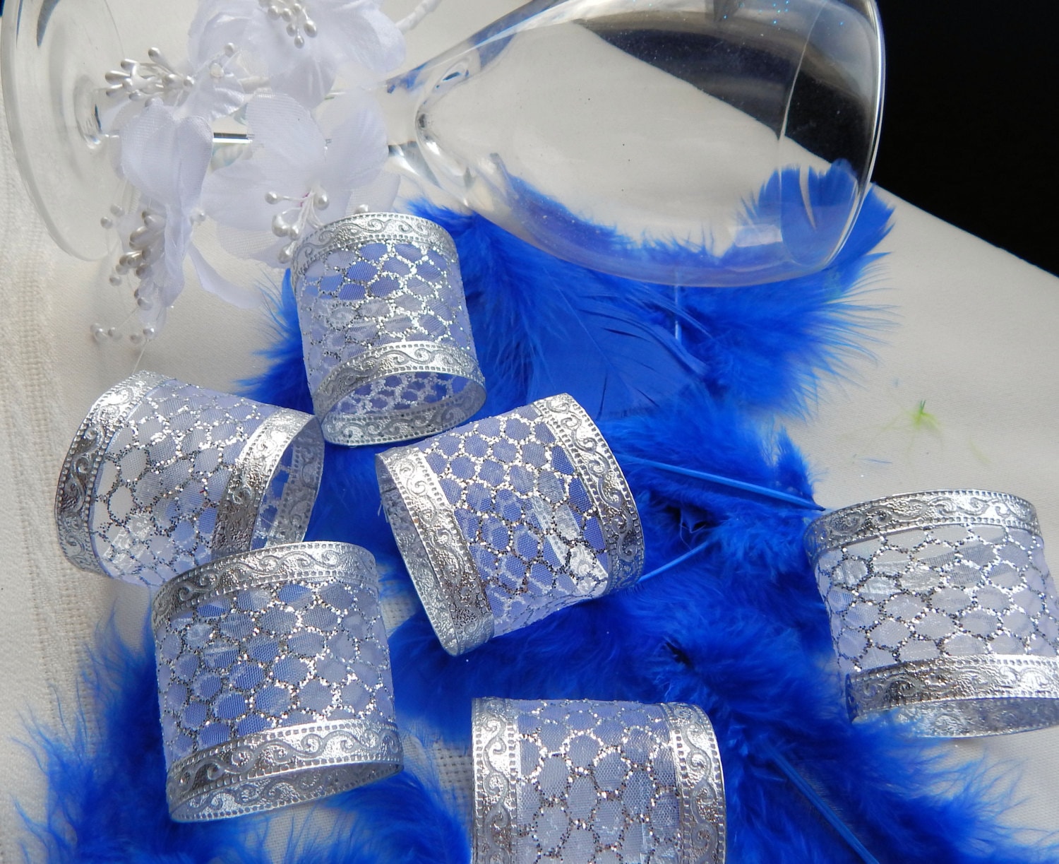 Shiny SILVER WEDDING Napkin RINGS 25th Anniversary Decor | Etsy