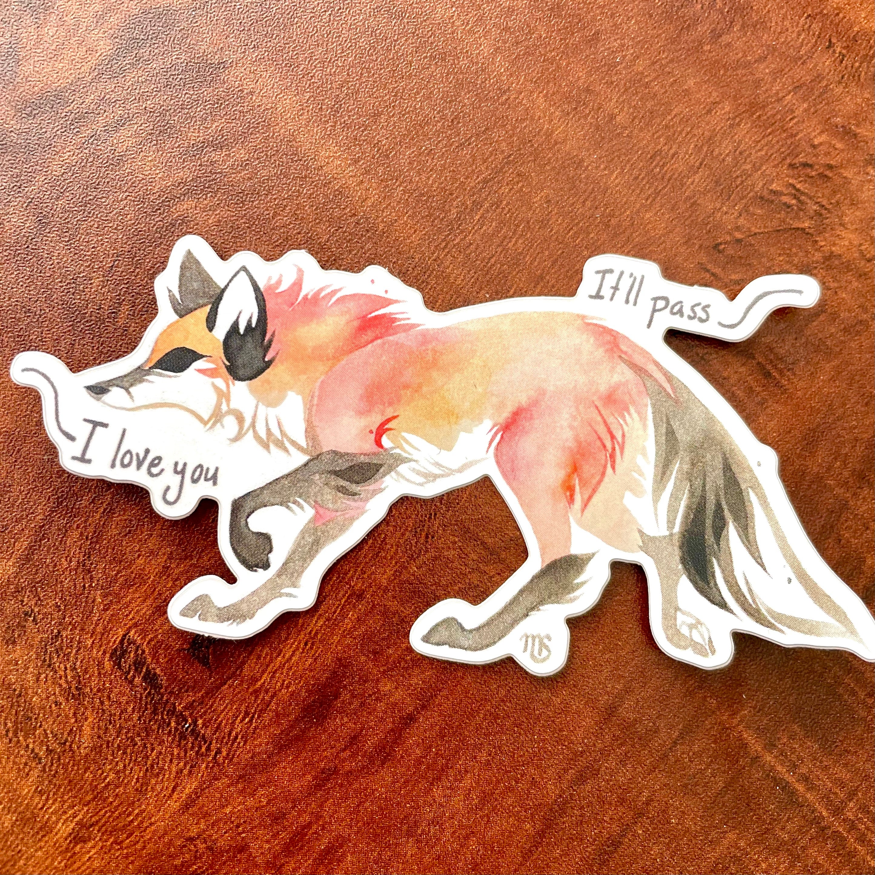 Sticker renard holographique 3,5 pouces pour sacs anti-puces