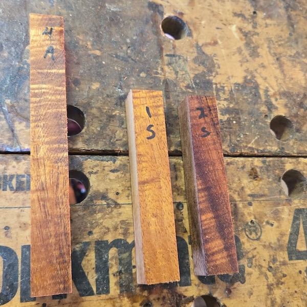 Pen Blanks Fiddleback grain Hawaiian Koa wood (each)