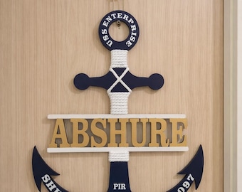 Navy Boot Camp Graduation Gift – Personalized PIR Anchor Door Hanger Keepsake for New Sailor