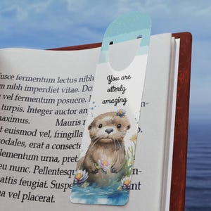 Marcapáginas "Eres una nutria increíble", adorable marcapáginas de animales, regalo para amantes de los libros, accesorio de lectura, marcador de libros inspirador