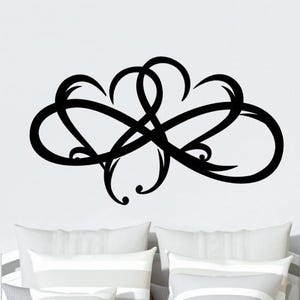 Double Infinity Heart Wood Sign: Love Symbol Wall Art