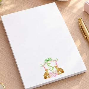 Personalized Monogram Post-it® Note Pad, Preppy Pink and Green Leopard Sticky Notes, Custom Initial Notepad, Gift for Her, 50 Sheets