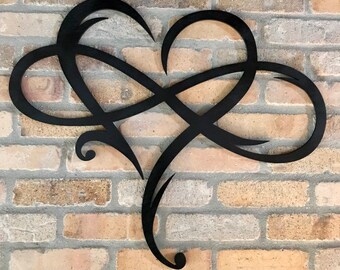 Steel Metal Sign Hanging Plasma Infinity Symbol with heart Custom /& Personalized Infinity Heart Metal Wall Art Steel wall d\u00e9cor