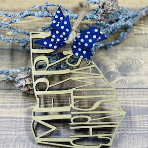 Merry Christmas State Ornaments, Alabama,Texas,Florida,Georgia,South Carolina,Southern Christmas ,Christmas State, College Football.Football