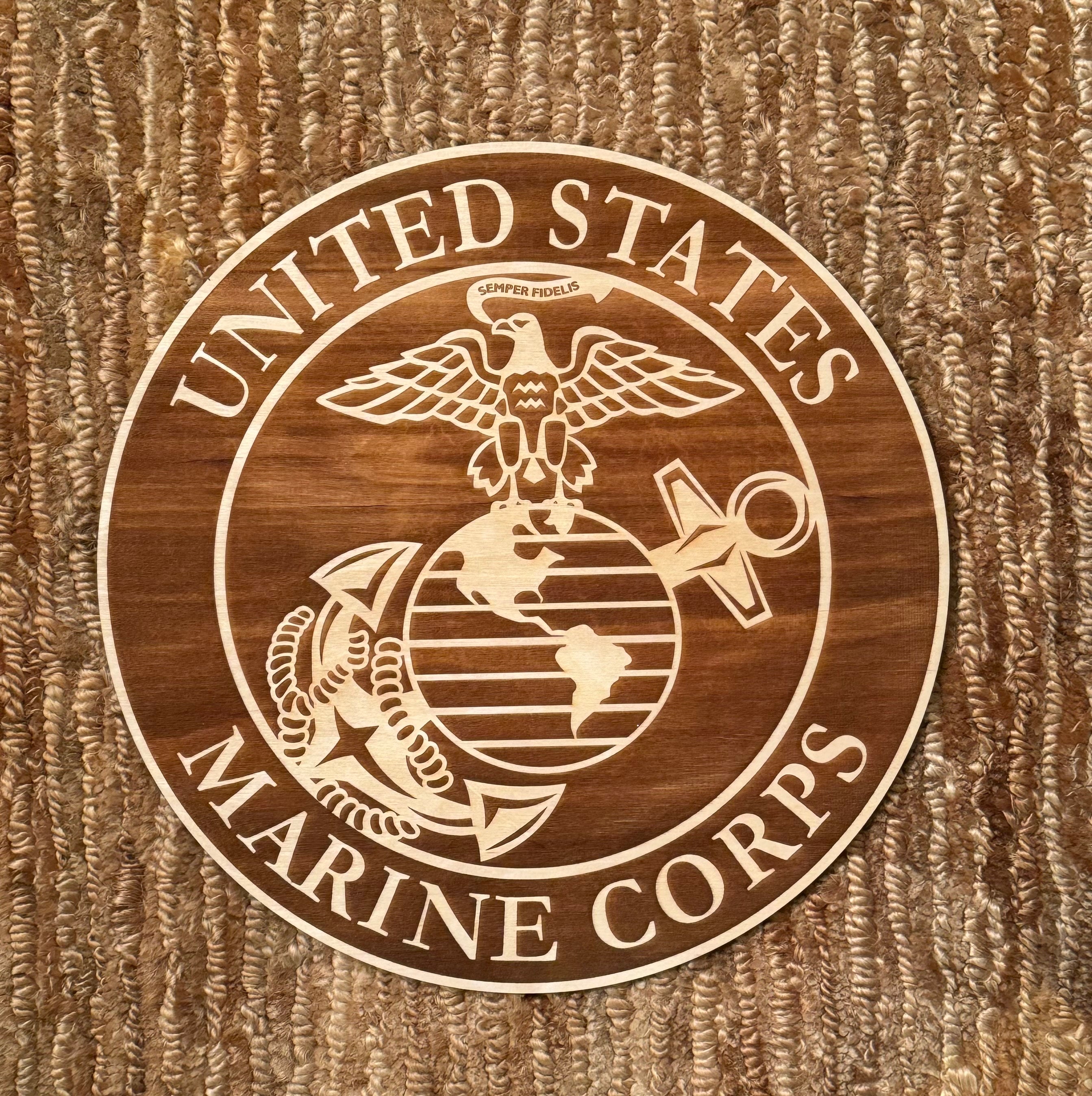 USMC Wooden Plaque, Marine Corps Gift, Military Seal - Etsy