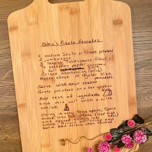 Handwritten Heirloom/Custom Engraved Cutting Board/Actual Handwriting/Kids Actual Handwriting/Keepsake Handwriting/Engraved Cutting Board
