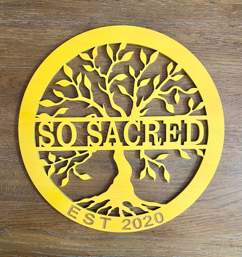 Baltic Sign Tree Personalized Tree of Life Sign, Custom Family Name, Baltic Birch Wood ...
