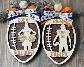 Personalized Football Christmas Ornament/Gift for Football Player/Personalized Cheerleader Ornament/Gift for Cheer Team/Football Team Gift