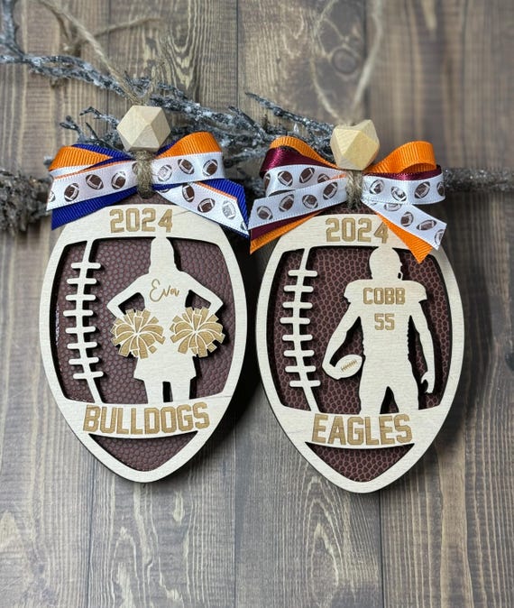 Personalized Football Ornament, Team Gift
