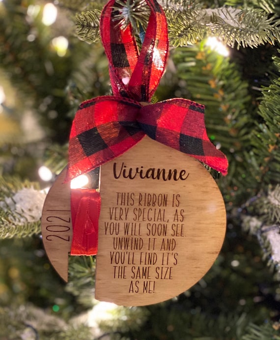 Ornament, Kids Ornament, Keepsake Child Growth Ornament, Ribbon Height  Ornament, Child Measurement Christmas Ornament, Gift From Child 