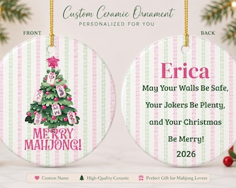 Adorno navideño de Mahjong personalizado / Árbol de Mahjong de cerámica personalizado (2026)
