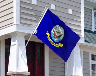 3x5 Foot US Navy Flag - Vivid Color and Fade Proof - United States Naval Military Polyester Flags with Brass Grommets 3 X 5 Ft-US NAVY