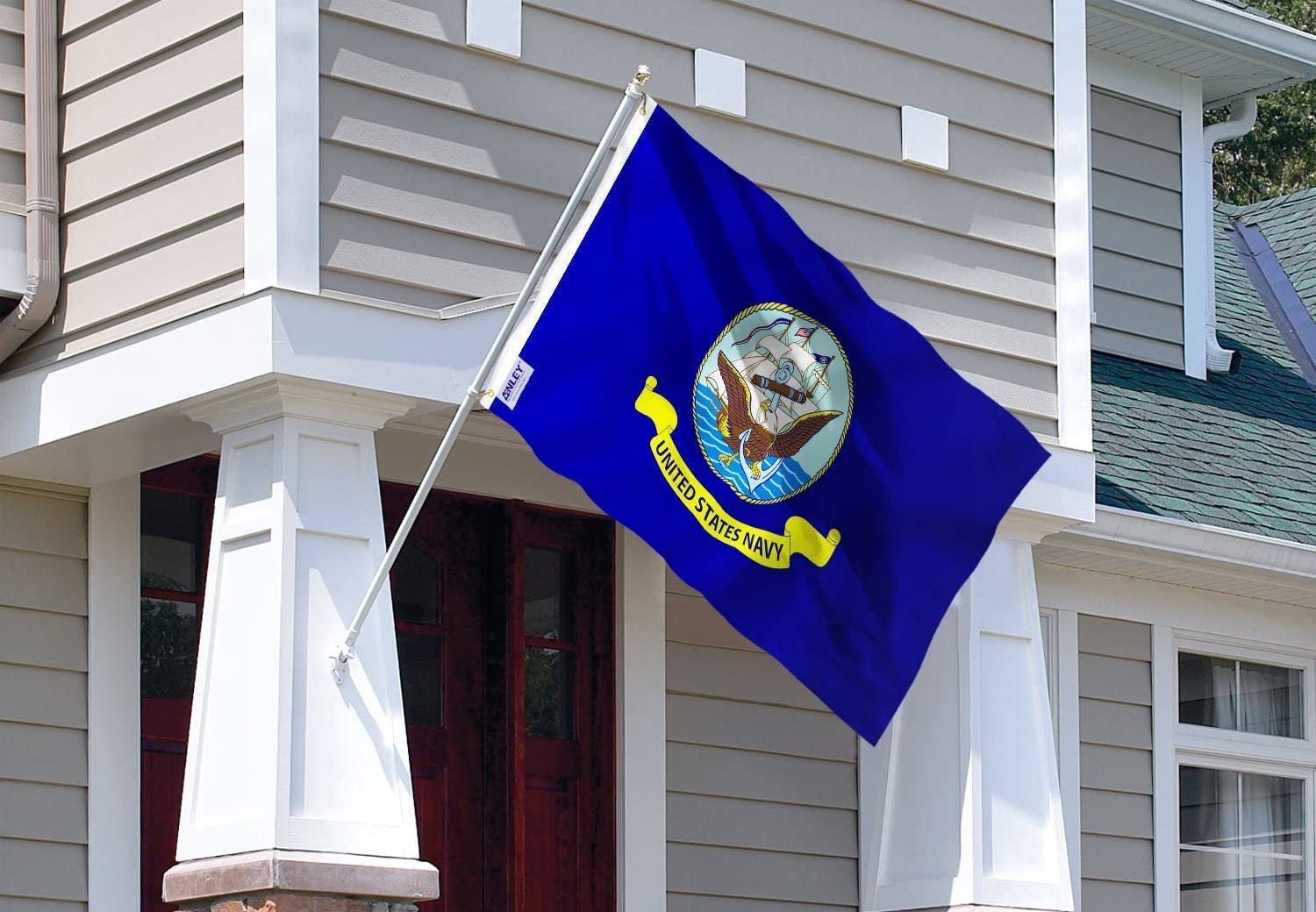 Bandiera USA Marina Militare 3x5 Piedi, Logo US Navy Su Bandiera Americana, Poliestere, Spedizione Inclusa - Foto 3