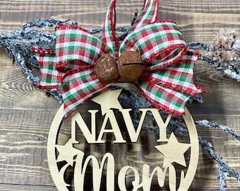 Navy Mom Christmas Ornament/Navy Wife/ Navy Dad/ Navy Mom/Navy ornament/Military Ornament/US Navy Ornament/Car Charm/Bag Tag