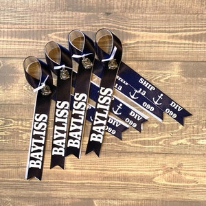Navy PIR Ribbons,Proud Navy Mom, Navy Wife,Navy Ribbons for Sailor/Recruit Graduation, Navy Boot Camp Graduation Ribbon w/Anchor Pin,PIR