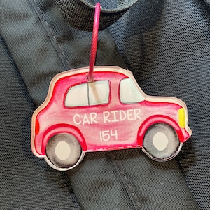 Personalized Car Rider Rider ID Bag Tag/ Car Rider Backpack Tag/Car Rider/Car Rider Tag/ Bag Tag/ Customized Car Rider Tag/Bag Tag for Kids