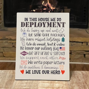 Military Family Deployment Sign, Navy Army Marines Gifts, In This House We Do Deployment, Navy Wife, Family Motto/Military Family/Navy Moms
