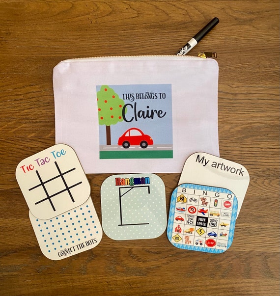 Road Trip Fun, Kids Travel Games, Kid Fun Activity,travel Game,  Eco-friendly,party Favor, Stocking Stuffer,kids Gift, Dry-erase Games 