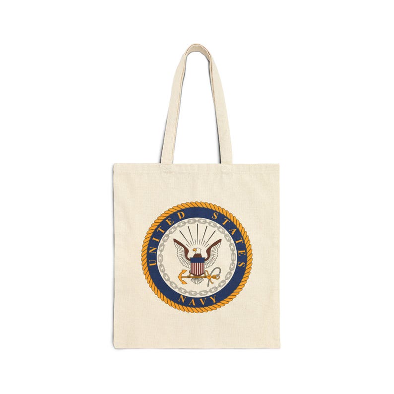 Proud Mom Anchor Tote Bag: Navy Nautical Canvas Shopping Bag image 6