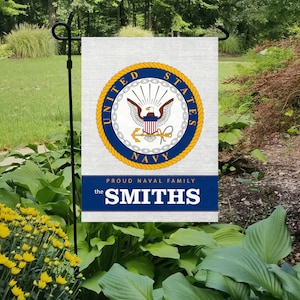 Personalized Navy Flag/Navy Garden Flag/Navy Door Decor/PIR Navy/Bootcamp/PIR Sailor Gift/Navy Graduation Gift