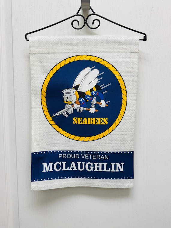 Custom U.S. Navy Seabees Garden Flag: Personalized Veteran Decor
