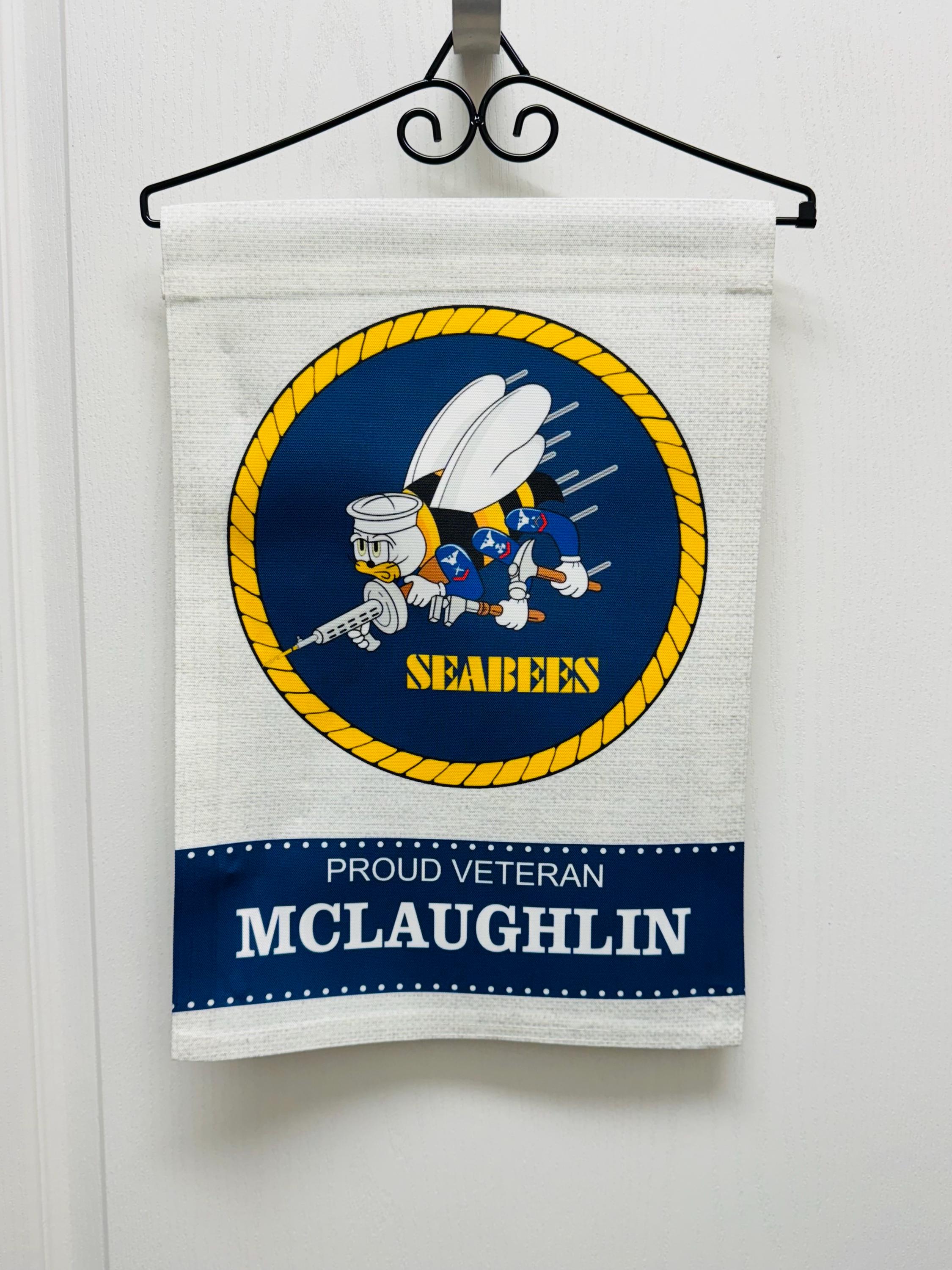 Custom U.S. Navy Seabees Garden Flag: Personalized Veteran Decor