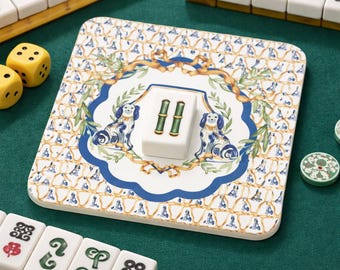 Mahjong Fliesenuntersetzer | Mahjong Tisch Accessoire | Mahjong Geschenk | Spieleabend Essential