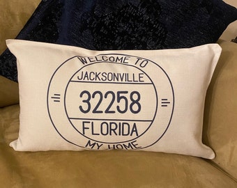 zip code pillows etsy