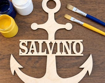 DIY Wood Anchor | Unpainted, Personalized, Navy Graduation Decor