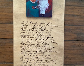 Custom Engraved Handwriting Sign: Heirloom Keepsake