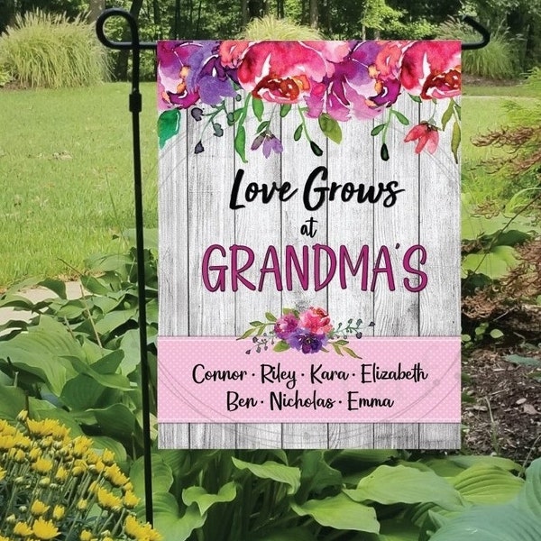 Grandparent Flag, Grandma Garden Flag, Grandparents Day Gift, Personalized Flag, Custom Gift, Grandchildren Gift, Garden Flag, My Grandkids