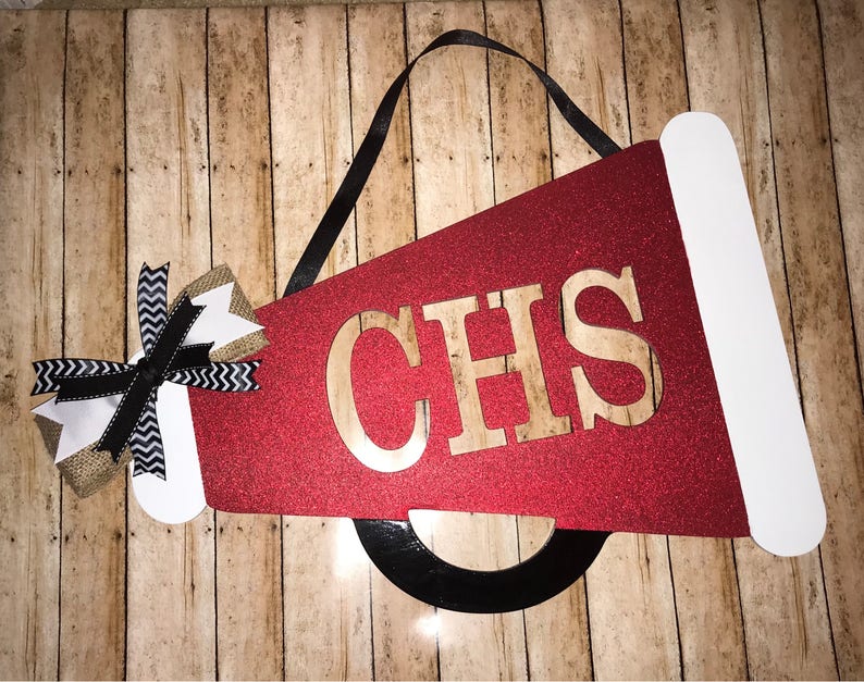 Wooden Megaphone Door Hanger/cheer Competition/wooden Etsy