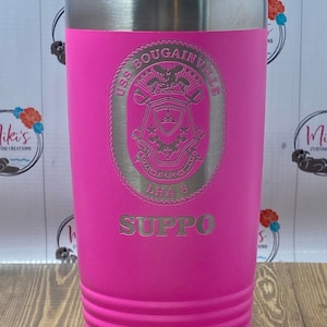 US Navy Tumbler,Uss Bougainville, Personalized Anchor Tumbler, 20 Oz Tumbler, Navy Graduation Gift, US Navy Cup, Navy Mug, Navy Retirement