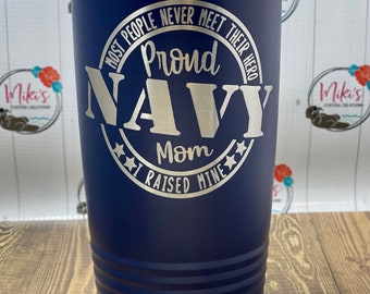 Proud Navy Mom, US Navy Tumbler, Personalized Anchor Tumbler, 20 Oz Tumbler, Navy Graduation Gift, US Navy Cup, Navy Mug, Navy Mom,Proud Mom