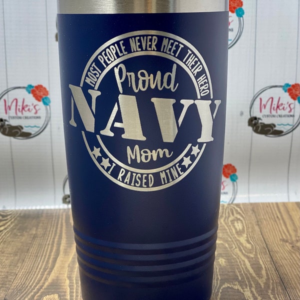 Proud Navy Mom, US Navy Tumbler, Personalized Anchor Tumbler, 20 Oz Tumbler, Navy Graduation Gift, US Navy Cup, Navy Mug, Navy Mom,Proud Mom