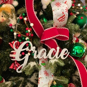 Custom Name Christmas Ornament: Laser Cut Baltic Birch Wood