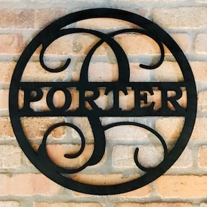 Monogram Door Hanger, Last Name Sign, Personalized Door Hanger, Wedding Gift, Housewarming Gift, Door Décor, Initial Door Sign