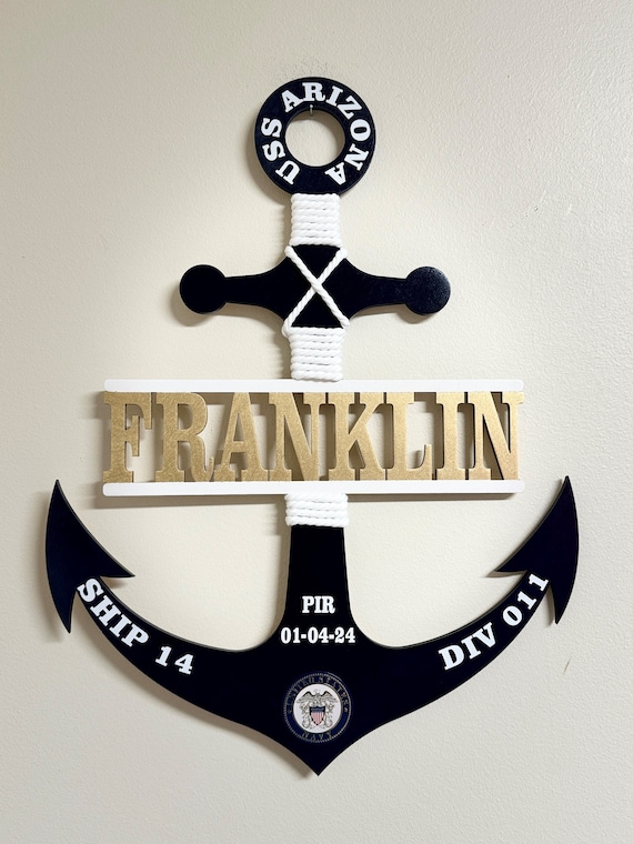 Personalized Navy Anchor/anchor Welcome Wreath/navy Moms/anchor
