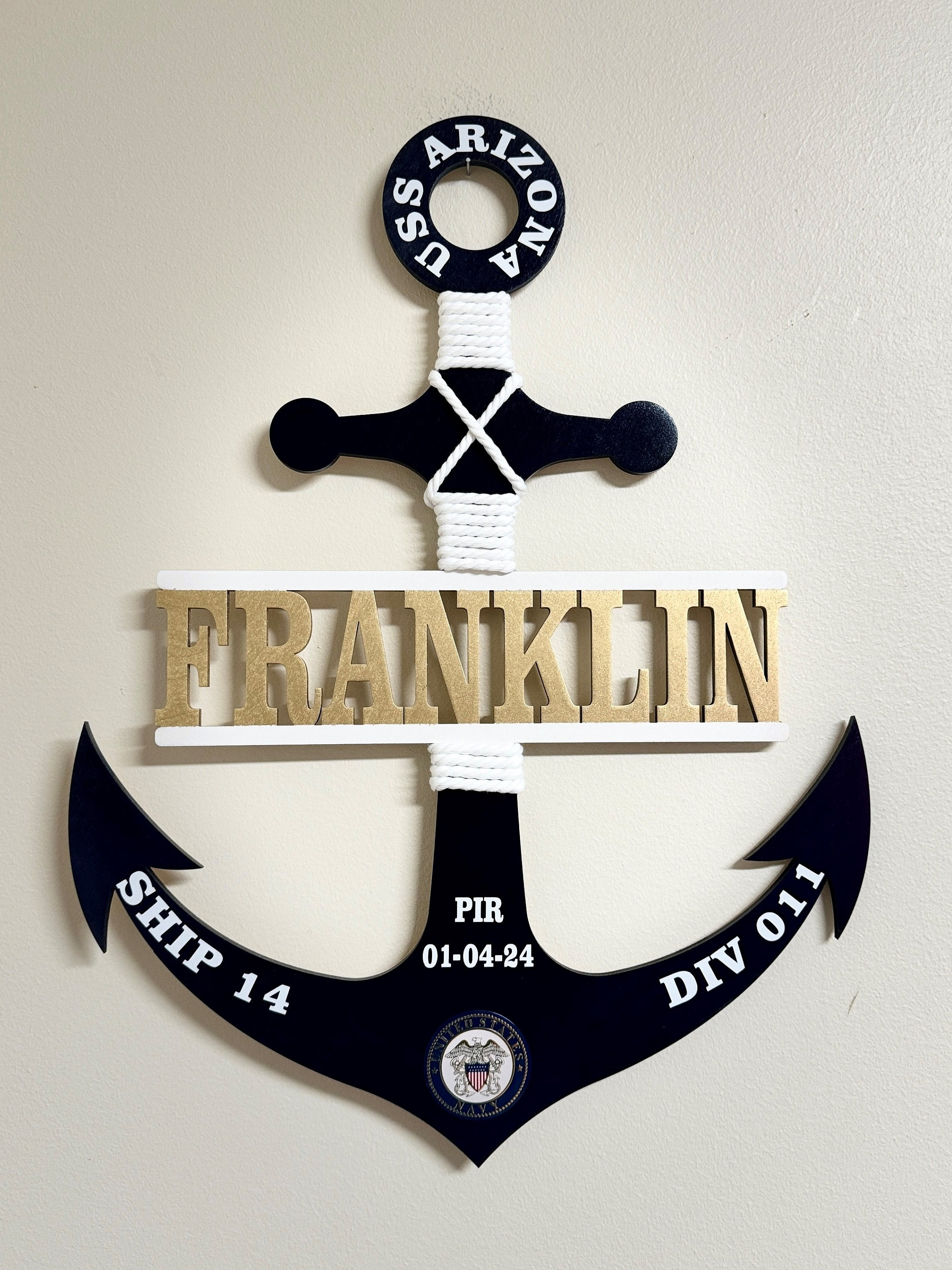 Navy Boot Camp Graduation Gift – Personalized PIR Anchor Door 